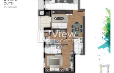 Apartamento com 2 quartos à venda na rua gago coutinho, bacacheri, curitiba, 67 m2 por r$ 683.000