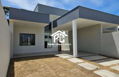 Lançamento .  casa com 3 quartos sendo uma suíte, sala , cozinha, banheiro, área de serviço, lavanderia, área gourmet e garagem.  ótima localização no
