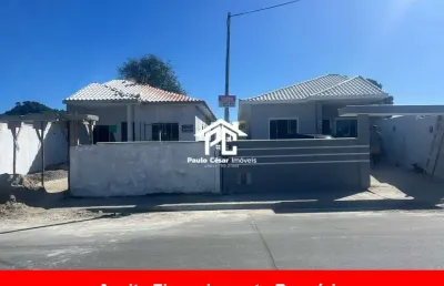 Casa à venda em araruama-rj, parati: 2 quartos, 1 suíte, 1 sala, 1 banheiro, garagem e 75m² de área.