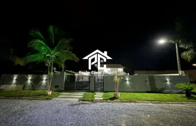 Casa de praia  em condomínio à venda em araruama-rj, praia seca! 4 quartos, 3 suítes, 1 sala, 2 banheiros, 220m² de área!