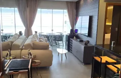 Quarto e sala em ondina, vista mar lateral, mobiliado e decorado