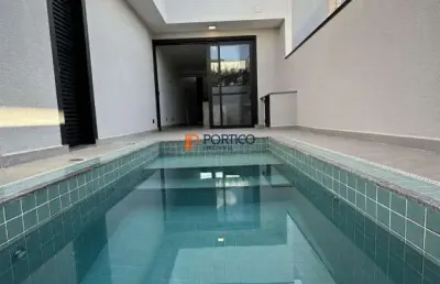 Casa térrea com piscina e 3 suítes à venda no reserva real paulínia, parque bras