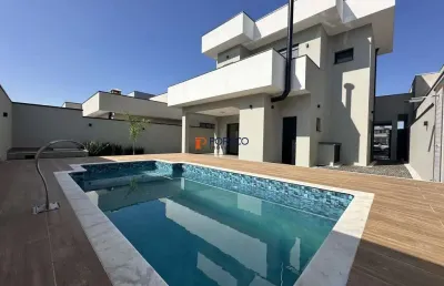 Sobrado com 3 suítes e piscina no royal garden em paulínia!