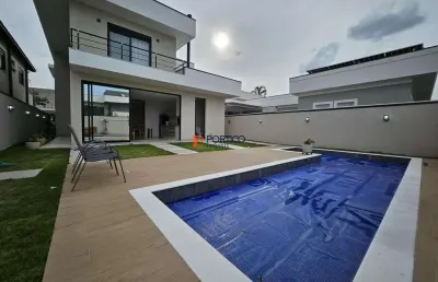 Sobrado novo com piscina à venda em condomínio paulínia/sp