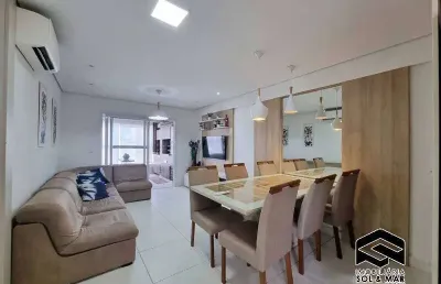 03 dorm´s na praia das astúrias, vista mar, terraço gourmet, lazer completo