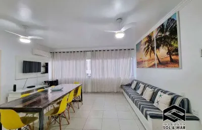 Amplo apartamento, 300m da praia, com churrasqueira!