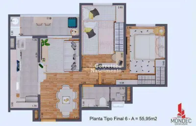 Apartamento com 2 dormitórios à venda, 55 m² por r$ 289.400,00 - jardim santa maria - jacareí/sp