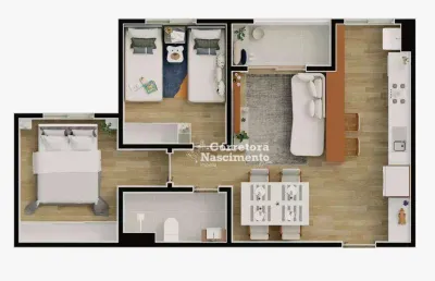 Apartamento com 2 dormitórios à venda, 48 m² por r$ 253.300,00 - jardim mesquita - jacareí/sp