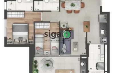 Apartamento com 2 quartos à venda na Avenida Vereador José Diniz, 201, Santo Amaro, São Paulo