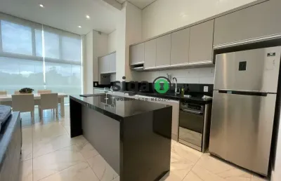 Apto com 85m², no brooklin, com 1 suite, lavabo, 2 vagas e pé direito duplo para locação