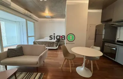 Apartamento para locação no itaim bibi, mobiliado, 61m² - com ar condicionado