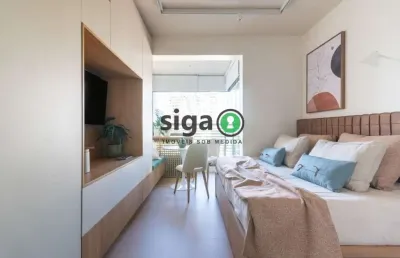 Apartamento studio para venda no brooklin mobiliado, são paulo - sp