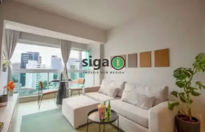 Apto com 1 quarto para locação ou venda em pinheiros e 1 vaga, mobiliado
