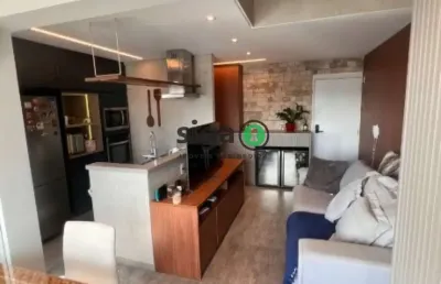 Apartamento mobiliado com 1 suíte e escritório à venda no brooklin; vista panorâmica, alto padrão e