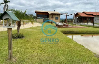 Chácara com piscina, quadra de areia em condomínio rural à venda em canelinha/sc