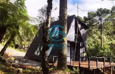 Chalé mobiliado de alto padrão com com vista para as montanhas e terreno de 02 hectares à venda em urubici/sc
