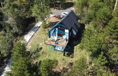 Chalé mobiliado com vista para as montanhas na serra catarinense e terreno de 4.000m² à venda em urubici/sc