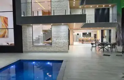 Residencial parqville jacarandá - sobrado mobiliado, alto padrão, 591 m² em condomínio  parqueville jacarandá, aparecida de goiânia/go
