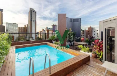 Cobertura com 3 dormitórios para alugar, 180 m² por r$ 18.050,00/mês - bigorrilho - curitiba/pr