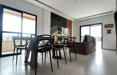 Apto mobiliado com 3 quartos no canto do forte  praia grande - sp.