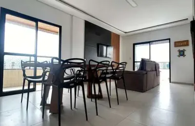Apto mobiliado com 3 quartos no canto do forte  praia grande - sp.