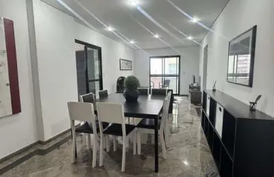 Cobertura mobiliada de 3 quartos em aviação, praia grande, são paulo