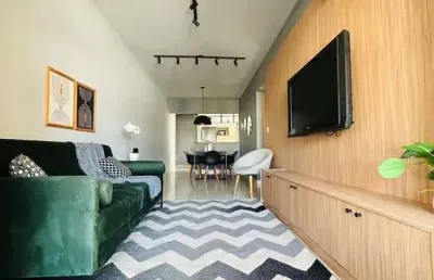 Apartamento de 2 quartos mobiliado na aviação, praia grande - sp