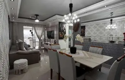 Apartamento boqueirão praia grande 2 dormitórios 2 suítes vista mar
