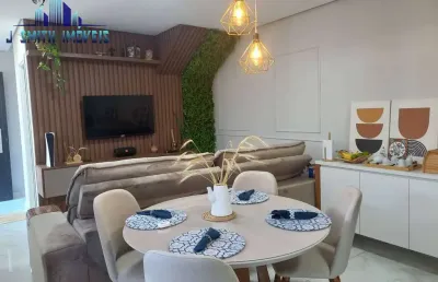 Casa nova c/ móveis sob medida, bem decorada, 2 dorm, 2 vagas, lazer total