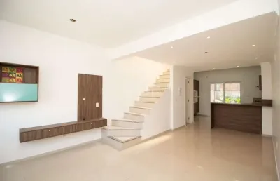 Sobrado mobiliado, 2 quartos, 2 vagas - caminhos do sol - guarujá