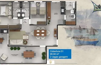 Cobertura - 2dorm/1suíte -98,94m² - centro - ubatuba-sp
