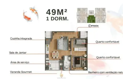 Unidade - 49,88m² - 1 dorm, praia do perequê-açu, ubatuba-sp