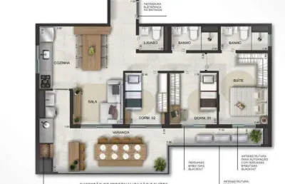 Unidade 1º andar - apto 3dorm/1suíte - 85,58m² - massaguaçu - caraguatatuba-sp