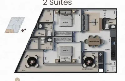 Apto - 2dorm/2suítes  - 80,05m² - praia grande - ubatuba-sp