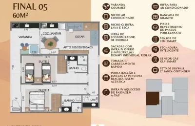 Apto 2 dorm/2suítes- 60,00m² - tenório - ubatuba-sp