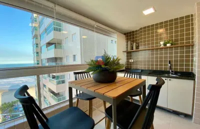 Apartamento frente mar com 2 dormitórios para venda, mirim.