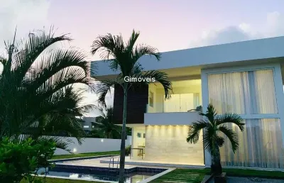 Casa em condomínio fechado com 5 quartos para alugar na rodovia ba-099 - estrada do côco, praia de busca vida, camaçari, 430 m2 por r$ 27.000