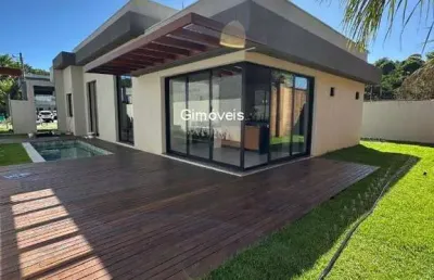 Casa em condomínio fechado com 3 quartos à venda na estrada do sucupira, 20, alphaville litoral  norte 1, camaçari, 158 m2 por r$ 1.850.000