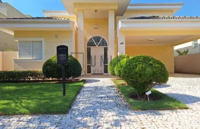 Casa de luxo em condomínio no alphaville dom pedro, campinas-sp: 4 quartos, 4 suítes, 3 salas, 7 banheiros, 4 vagas de garagem, 420m².