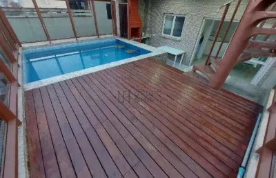 Cobertura com 3 dormitórios à venda, 180 m² por r$ 650.000,00 - jardim três marias - guarujá/sp