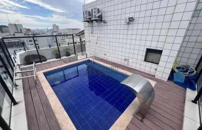Cobertura duplex com 4 dormitórios à venda, 398 m² por r$ 2.200.000 - barra funda - guarujá/sp