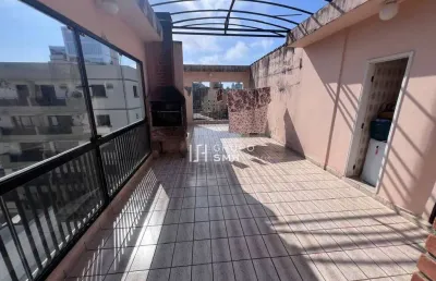 Cobertura com 2 suítes, 197 m² - venda por r$ 650.000 ou aluguel por r$ 6.600/mês - jardim las palmas - guarujá/sp