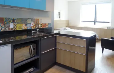 Studio 100% mobiliado locação  condomínio selenita bethaville barueri