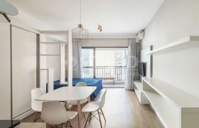 Apartamento mobiliado para locação no centro / bela vista. tipo studio, varanda. ar condicionado