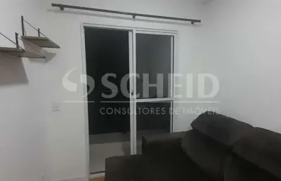 Apartamento semi mobiliado para alugar com 37m², 2 quartos, varanda e vaga.