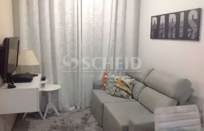 Apartamento com 53 m², com 2 dormitórios, sala, cozinha, banheiro, garagem.