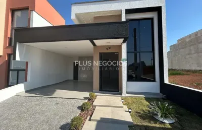 Casa à venda no condomínio villagio wanel: 140m², 3 dormitórios, suíte com closet, área gourmet, se
