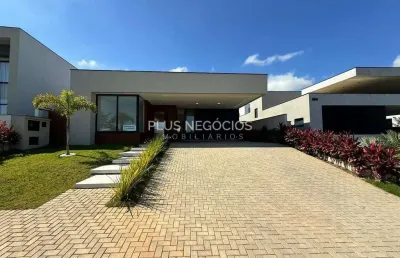 Casa de alto padrão no alphaville nova esplanada 4 em votorantim: 3 suítes, piscina, churrasqueira