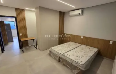 Loft mobiliado novo para alugar na av. são joão – votorantim, com ar-condicionado, quintal e vaga o