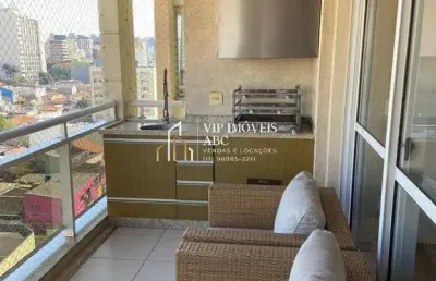 Apartamento locação 128m², 3 suítes no condomínio paris em santo andré